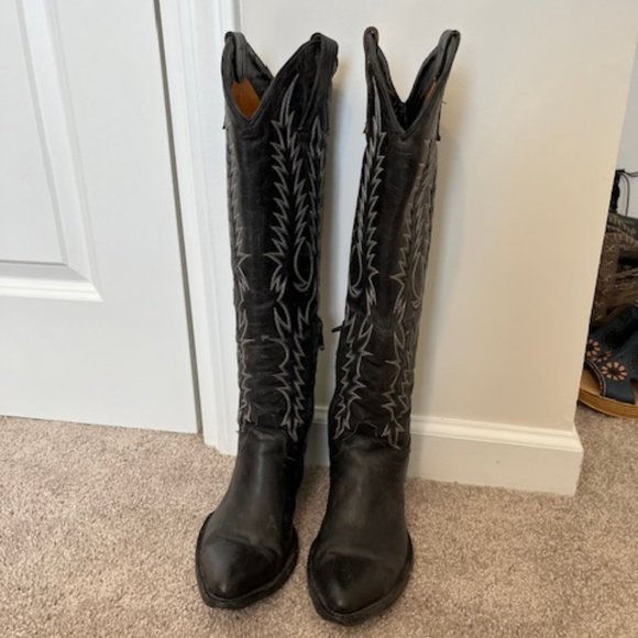 Old Gringo "Mayra" Black tall slim size 7 boots - Picture 1 of 15